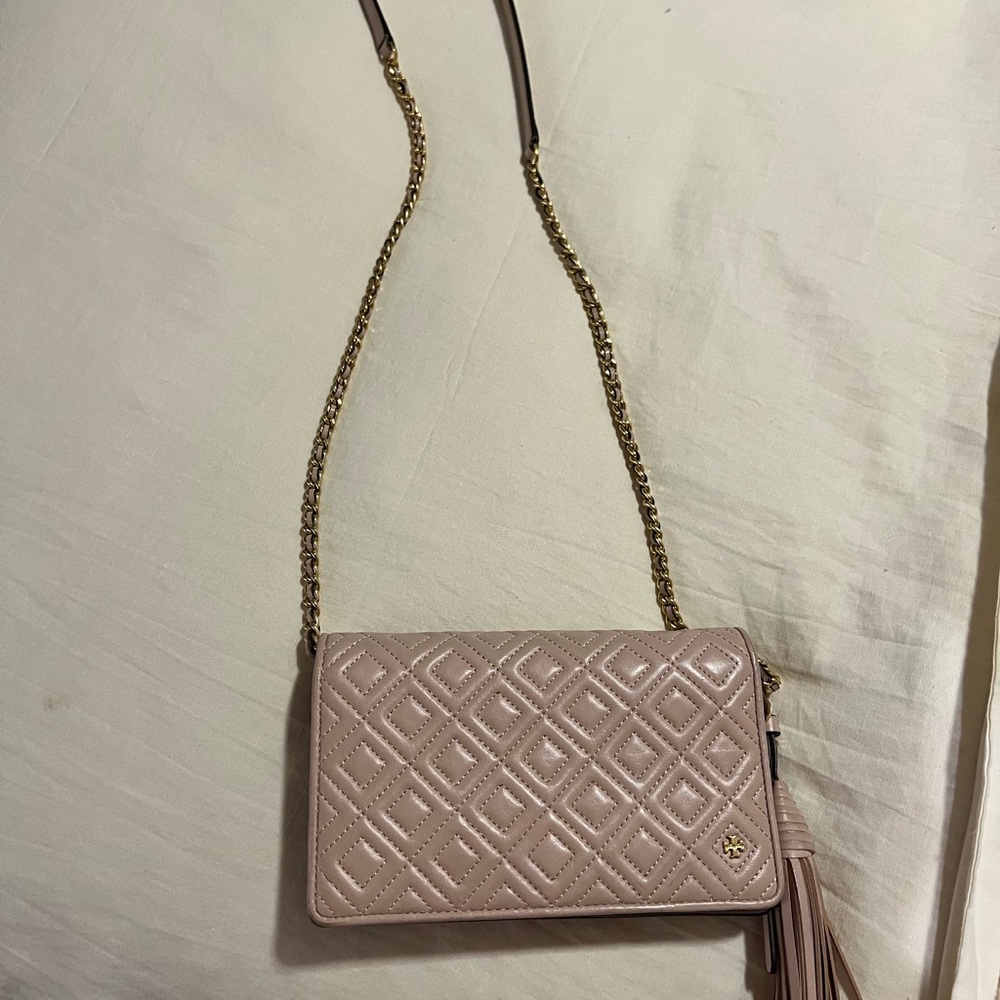 Tory Burch Pale Pink Clutch with strap